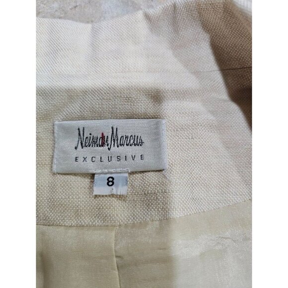 Women's Neiman Marcus Exclusive Linen Blend Jacket/Skirt Suit Size 8 Made in USA - Picture 10 of 16